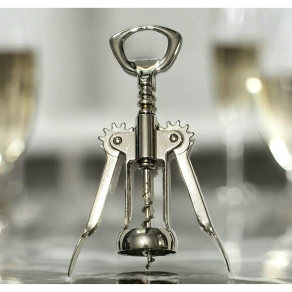 Corkscrew Wine Champagne Opener Italy Barware Bar Wing Style Cork Screw Metal - Picture 1 of 9